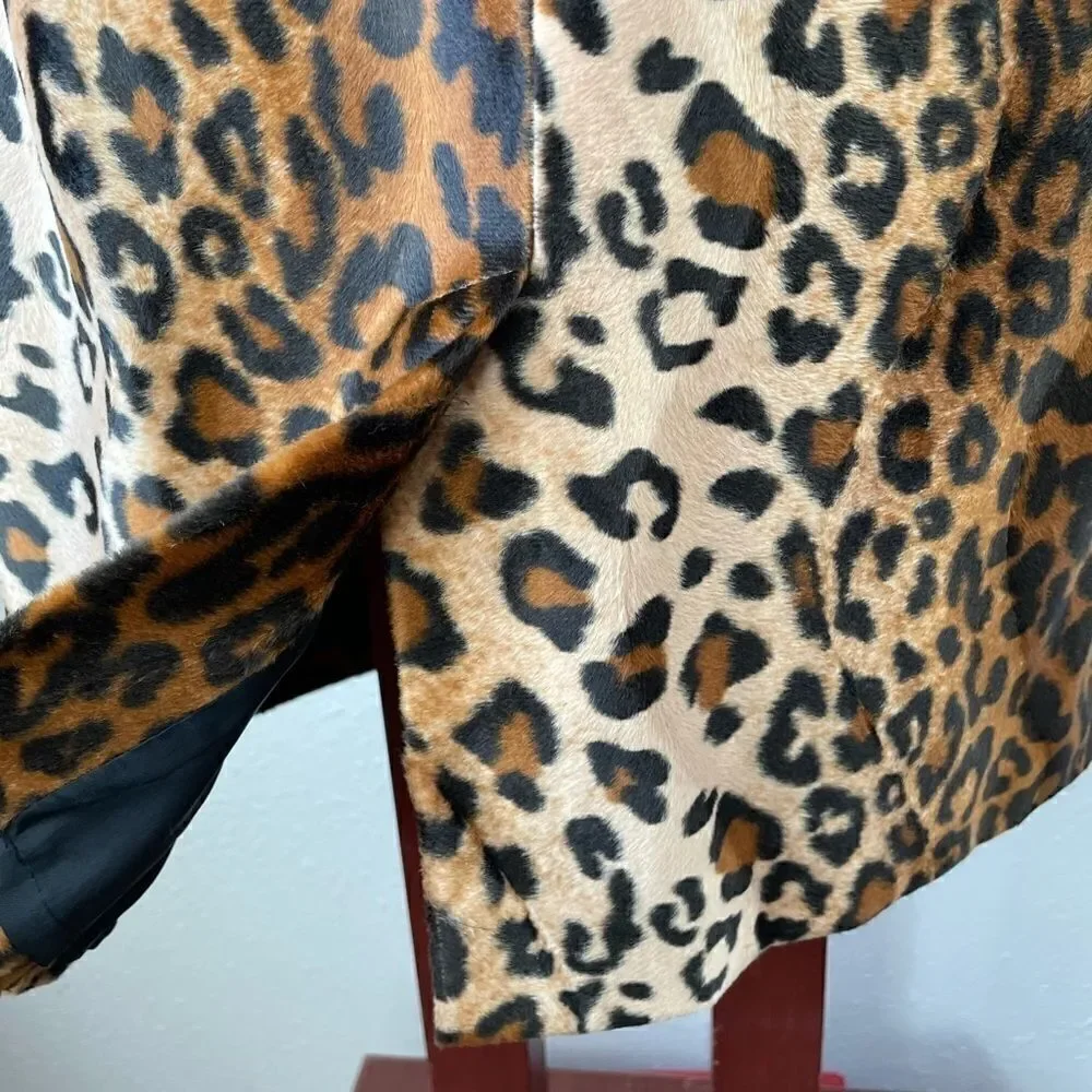 NWT INC Leopard Print Velour Skirt Size 10